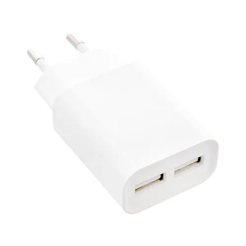 InLine USB Ladegerät DUO, Netzteil 2-fach, Stromadapter, 100-240V zu 5V/2.1A, weiß