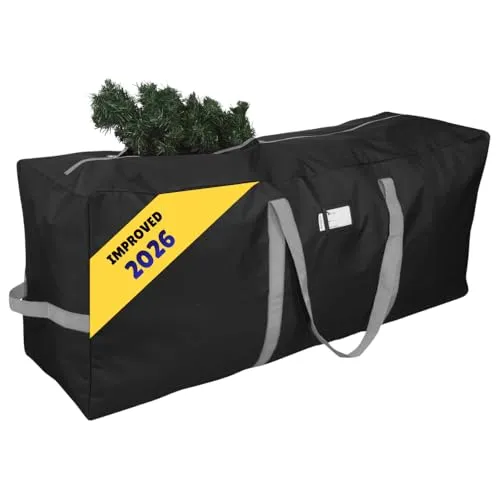 Primode Aufbewahrungstasche für Weihnachtsbaum, bis zu 20 m, zerlegter 127 x 38,1 50,8 cm, robuste Aufbewahrungsbox den Urlaub, strapazierfähiges 600D-Oxford-Material, Schwarz
