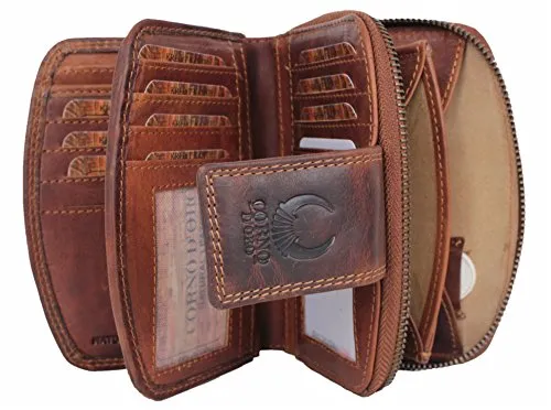 Corno d´Oro Geldbörse Damen Leder Handmade in braun von Corno d´Oro