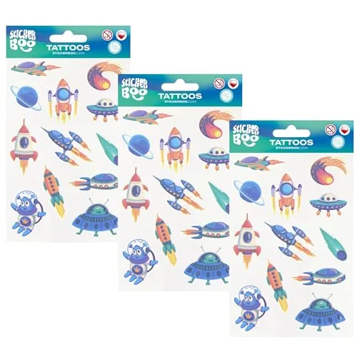 Kinder-Tattoo-Set, abwaschbare Kinder-Tattoos (Kosmos)
