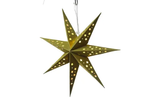 MARELIDA LED Papierstern Samststern Weihnachtsstern Faltstern 40cm 10LED Batterie weiß (Grün, 40cm)