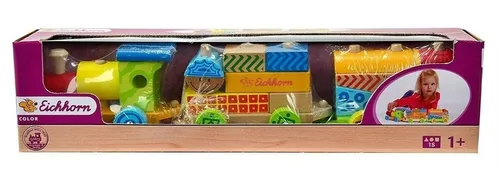 Eichhorn Holzeisenbahn 18-teilig bunt von Eichhorn