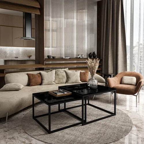 Couchtisch Yoshi 2in1 Kaffeetisch Hochglanz in schwarz von Lookway