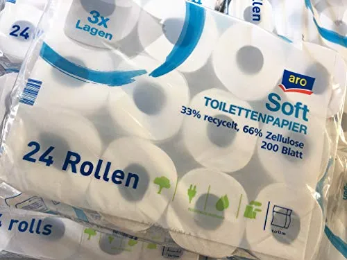 Shop of Wonder │ Toilettenpapier Klopapier WC Papier │ 3-lagig │ 72 Rollen a 200 Blatt │ hochweißes Papier mit 33% Anteil recyceltem Papier