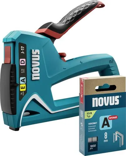 Novus-Tools Handtacker J-17 Set mit 1800 Klammern in blau von Novus Tools