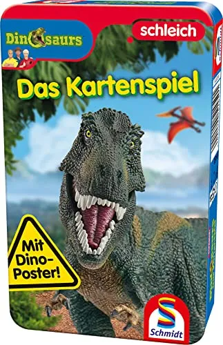 Schmidt Spiele 51450, Dinosaurs, Reisespiel, Bring Mich mit Spiel in der Metalldose, bunt