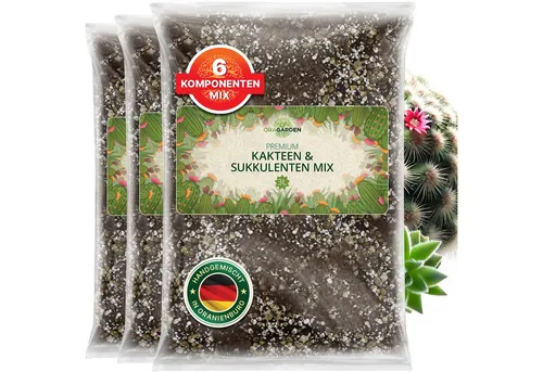 OraGarden Spezialerde für Kakteen & Sukkulenten, mit Wurmhumus - Blumenerde für Sukkulenten und Kakteen, optimierte Drainage für gesundes Wurzelwachstum und prächtiges Gedeihen.