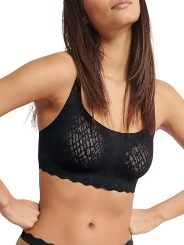 Sloggi BH ZERO Feel Bliss Top Schwarz X-Small Damen - Funktionsunterwäsche: Komfortables, nahtloses Design ohne Bügel, aus GRS-zertifiziertem recyceltem Material für nachhaltigen Stil und Bewegungsfreiheit.
