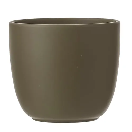 Annastore Blumenübertopf Tusca aus Keramik - Übertopf - Blumentopf - Übertöpfe - Blumentöpfe (Grün, H 11 cm - Ø 12 cm)