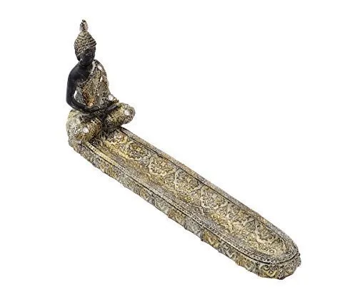 Räucherstäbchenhalter Buddha Dekoration Räucher-Zubehör Halter Figur Buddhismus Meditation Lotus Tibetisch Gold Schiffchen Feng Shui Von Brillibrum