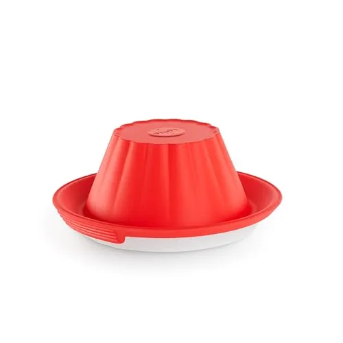 Lékué Puddingform mit Servierteller - Tortenpfanne für perfekte Puddingkreationen, aus 100% Platin-Silikon, antihaftbeschichtet und ideal für ein sauberes Umdrehen und Servieren.