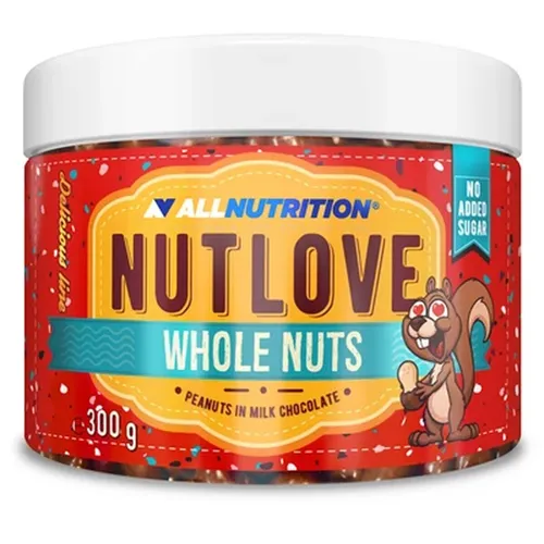 Allnutrition Nutlove Whole Nuts, 300 g Dose, Peanuts in Milk Chocolate