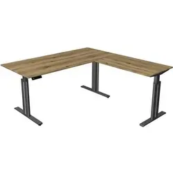 Sitz-/Stehtisch Move 3 elegant 180x180 cm mit Anbautisch - Hochwertiger Kinderschreibtisch mit elektrisch höhenverstellbarem Gestell für ergonomisches Arbeiten, ideal für flexibles Lernen und Spielen.