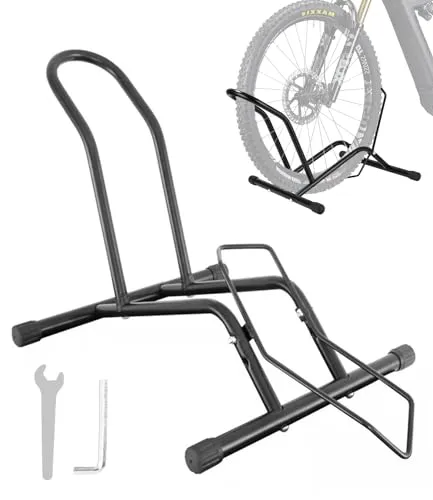 Freistehender Fahrradständer für 16 bis 29 Zoll Fahrräder - Fahrradständer: Robuster Stahlständer für Mountainbikes, Rennräder und Kinderfahrräder. Platzsparend und stabil mit gummierten Standfüßen für sicheren Halt und Schutz vor Kratzern.