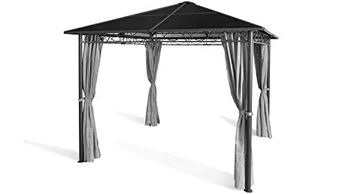 GRASEKAMP Hardtop Pavillon Meran 3x3m - Pavillon mit robusten Doppelstegplatten aus Hohlkammer-Polycarbonat, ideal für Garten und Terrasse, schützt vor Sonne und Regen.
