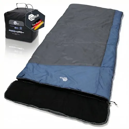 yourGEAR XXL Schlafsack Sumatra -7°C - Deckenschlafsack für 3-4 Jahreszeiten, wasserabweisend und mit abnehmbarem Kopfteil. Ideal für Camping und Festivals, bietet optimalen Komfort bis -7°C.