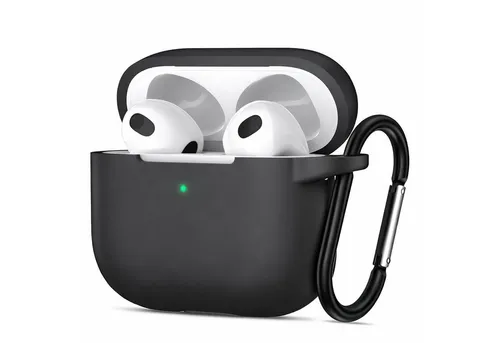CoolGadget Kopfhörer-Schutzhülle Basic Silikon Hülle für AirPods 4 Schutzhülle mit Karabiner, Soft Touch Case, stoßfest, rutschfest, 360° Schutz, kabellos ladbar