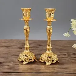 2er Set Kerzenständer Gold Vintage in gold von LuxusKollektion