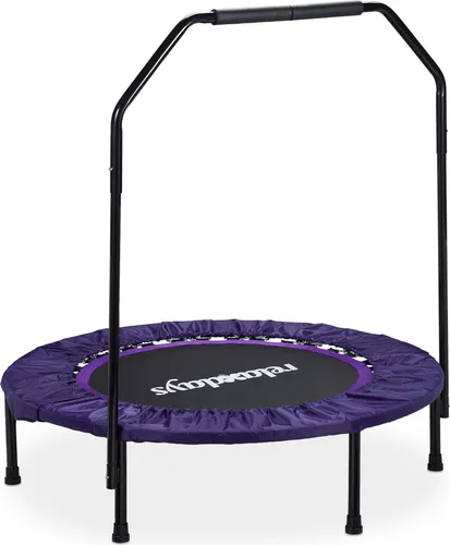 Relaxdays Minitrampolin mit Haltestange, Ø 102 cm