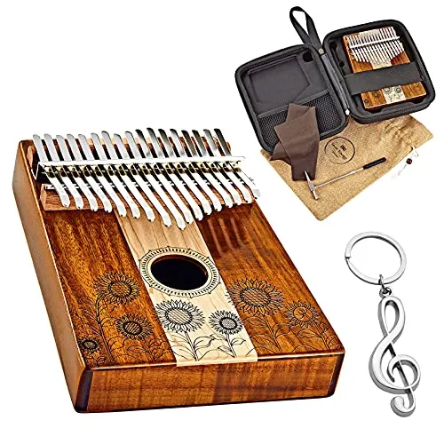 Meinl Sonic Energy KL1706H Kalimba Daumenklavier mit Schlüsselanhänger - C-Dur Kalimba aus hochwertigem Ahorn- und Akazienholz, inklusive Etui und Zubehör. Ideal für Musikliebhaber und kreative Momente. Plus: keepdrum Notenschlüssel Schlüsselanhänger im Set!
