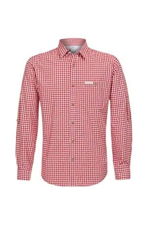 Stockerpoint Campos3 Herren Trachtenhemd, Rot, 5XL - Perfekte Passform - Trachtenhemden für Herren, mit Comfort Fit-Schnitt für maximale Bewegungsfreiheit und aus hochwertigem, pflegeleichtem Material für perfekten Tragekomfort.
