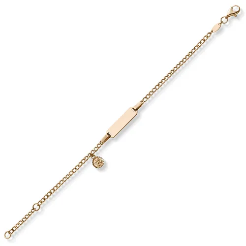 Armband Armkette Engel Schutzengel 585 Gold Rotgold 16cm - Schickes Identbändchen für Kinder aus 14 Karat Rotgold, ideal als persönliches Geschenk. Die 16 cm lange Panzerkette vereint Stil und Sicherheit in einem eleganten Design.
