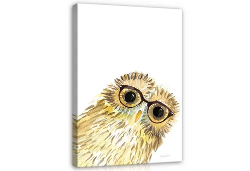 Wallarena Leinwandbild Kinderzimmer Eule Vögel Mädchen Wandbild Wand Deko Leinwandbilder, Vögel Eule (Einteilig, 1 St), Leinwand Bilder Kinderzimmer Kinder Wandbilder Leinwandbilder