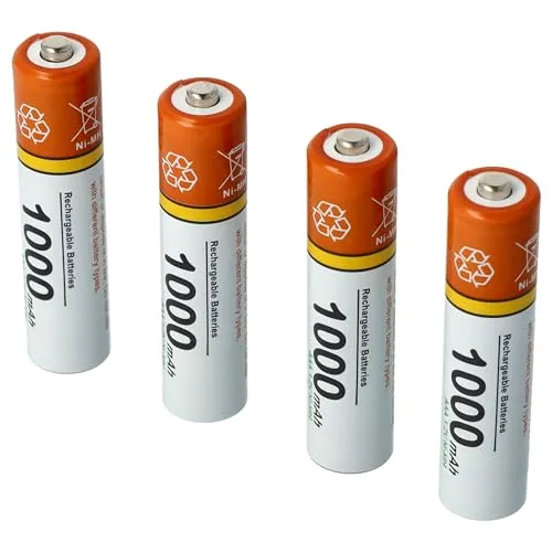 vhbw 4 x AAA, Micro, R3, HR03 Akku 1000mAh kompatibel mit Swissvoice Avena 357, 578, 748, Eurit 557, 748, 758, 758 Duo, Telekom T-Com Sinus CA34, 411
