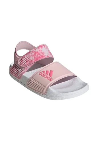 adidas Performance Adilette Sandale (Klettverschluss) pink/weiss Mädchen Badeschuh