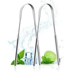 Zungenreiniger Edelstahl Set 2 Stück - Effektive Mundpflege - Zungenreiniger Set aus hochwertigem Edelstahl zur gezielten Mundpflege. Beseitigt Zungenbelag und hält den Atem frisch. Ideal für die tägliche Anwendung.