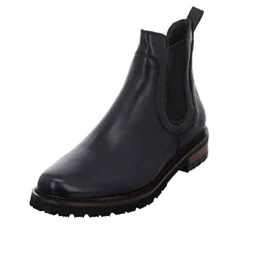 Everybody Stiefelette Glattleder blau 38 EU - Wanderschuhe in Dunkelblau aus hochwertigem Glattleder, ideal für den Alltag mit bequemem Blockabsatz und schickem Design.