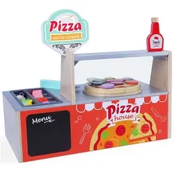 Bayer Chic 2000® Pizza Spielzeug aus Holz - Kreative Pizzeria für Kinder - Kaufläden & Zubehör, fördert Kreativität und Feinmotorik beim Zubereiten und Servieren von Pizzen - ideal für stundenlangen Spielspaß!
