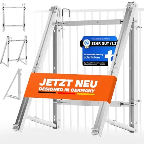 SolarFuture.Shop Balkonkraftwerk Halterung Standard - Flexibel und Stabil - Befestigungsmittel für Balkonkraftwerke, flexibel und korrosionsbeständig, ideal für Balkon, Flachdach oder Garten.