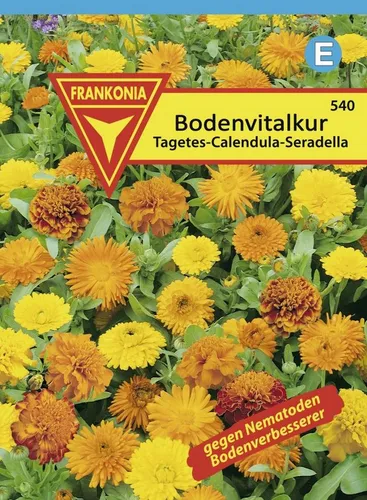 FRANKONIA Blumensamen Bodenvitalkur, Tagetes Calendula Seradella, Ringelblume Studentenblume