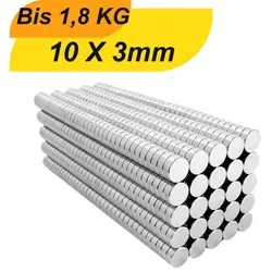 Stück Neodym Magnet 10mm x 3mm Supermagnete hohe Haftkraft Scheibenmagnet 20