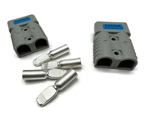 eXODA Kabelverbinder-Sortiment Batterie Set, 2 Stecker, bestehend aus jeweils 1x Gehäuse und 2x Kontakte