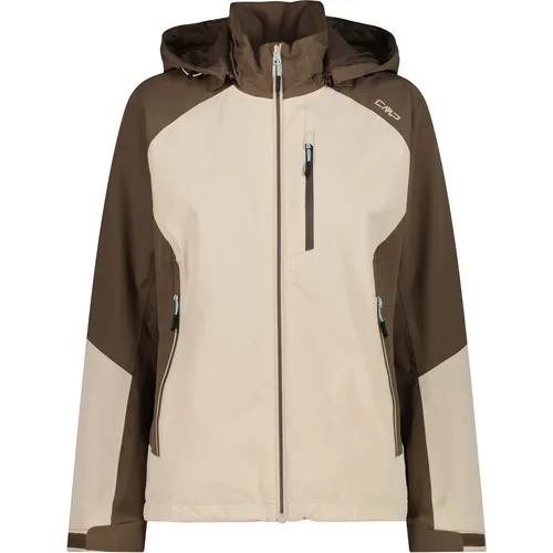 CMP Damenjacke Zip Hood cream (P322) – Wetterfester Begleiter - Die CMP Damenjacke mit abnehmbarer Kapuze ist ideal für Outdoor-Abenteuer. Sie bietet 10.000 mm Wasserdichtigkeit, atmungsaktives Netzfutter und praktische PackPocket-Funktion für einfaches Verstauen.