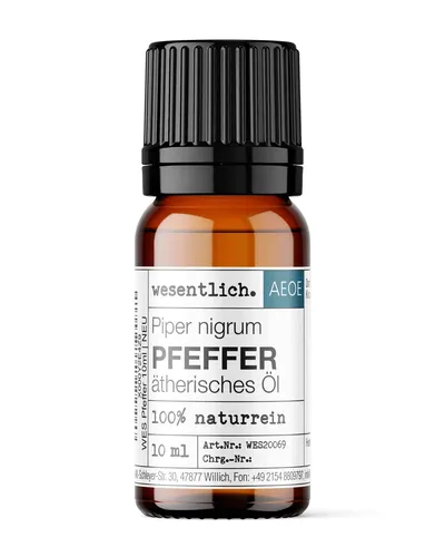 Pfefferöl 10ml - ätherisches Öl von wesentlich. - 100% naturrein (Glasflasche)