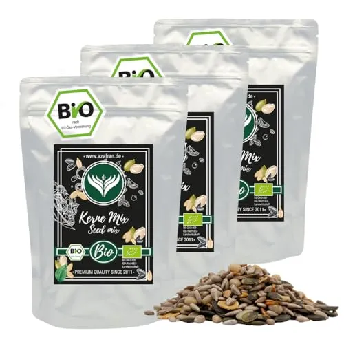 Azafran BIO Kerne Mix, naturbelassene Kernmischung, ideal als Salat oder Müsli Topping 3kg