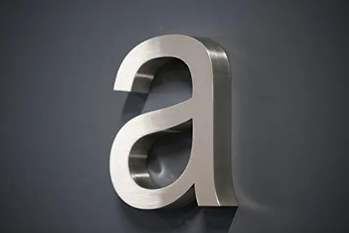 Lüllmann Hausnummer Premium Edelstahl in 3D Design Arial ALLE Zahlen H20cmxT3cm V2A TOP (Buchstaben a 20cmx3cm)
