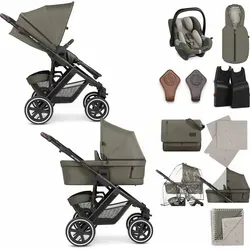 ABC Design Kinderwagenset Salsa 4 Air Starter Set Olivgrün - Kombikinderwagen mit abnehmbarer i-Size-Babyschale, integrierter Federung und höhenverstellbarem Griff für maximalen Komfort bei Ausflügen mit Ihrem Baby.