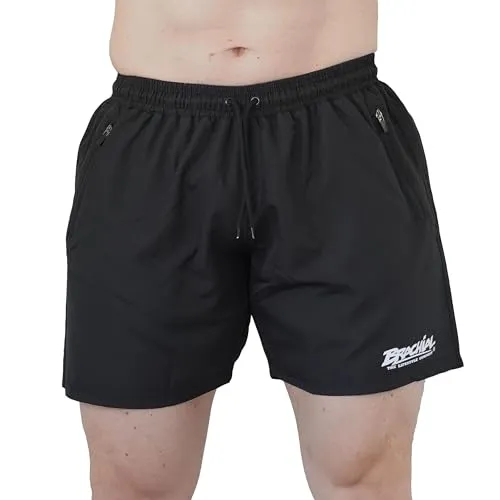 Brachial Premium Herren Badeshorts Wave Schwarz XXL - Badehose für Bodybuilder Kraftsportler