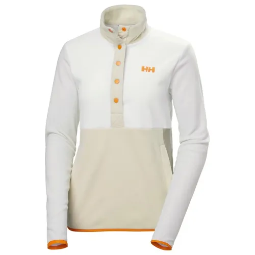 Helly Hansen W Daybreaker Snap Pullover - Damen Fleecepullover in Snow (047) XS - Kuschelweicher Damen-Fleecepullover mit Druckknöpfen für Flexibilität und Stil. Ideal für kühlere Tage, hergestellt aus 100 % recyceltem Polyester für ein angenehmes Tragegefühl.