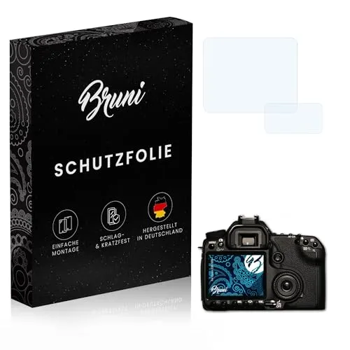 Bruni Schutzfolie kompatibel mit Canon EOS 50D Folie, glasklare Displayschutzfolie (2er Set)