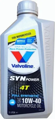 VALVOLINE 1 Liter Synpower Motorradöl 4T 10W40 API SN JASO MA Nasssumpf NEW SW