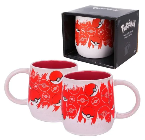 POKÉMON Kindergeschirr-Set Keramik Tasse Pokeball Pokémon 360 ml Henkel-Becher Geschenkbox, Keramik