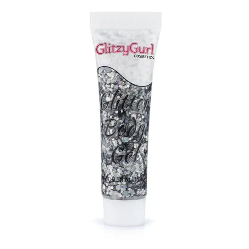 Holografisches Glitzergel für Gesicht und Körper - kosmetischer Glitzer für das Haar - 50 ml - Silver Storm