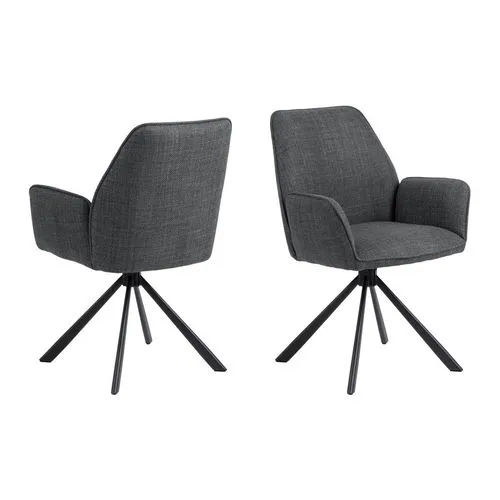 Mid.you Armlehnstuhl Dunkelgrau – 360° drehbar in silber von Actona