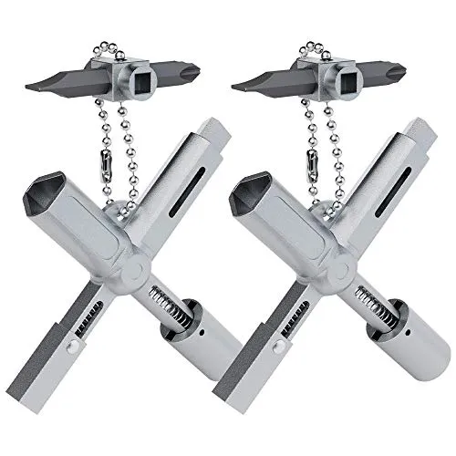 ABSINA Universalschlüssel mit 7 Profile 2er Pack - Dreikantschlüssel Vierkantschlüssel Schaltschrankschlüssel Vierkant Dreikant - Universal Schlüssel für gängige Schränke & Absperrsysteme