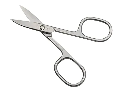 HK Manicure by Hans Kniebes - 9 cm gebogene, microgezahnte Nagelschere - Präzises, sauberes Schneiden - rostfreier Edelstahl